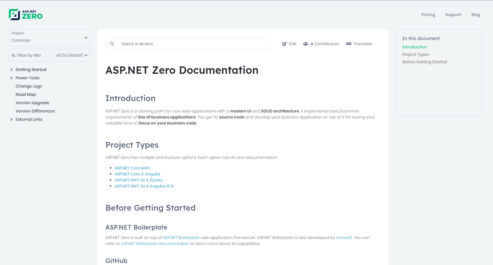 docs.aspnetzero.com new design