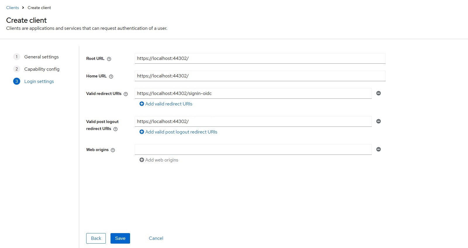 Keycloack Client - Login Settings