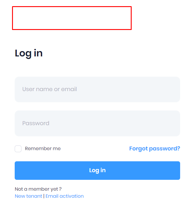 login page without tenant change